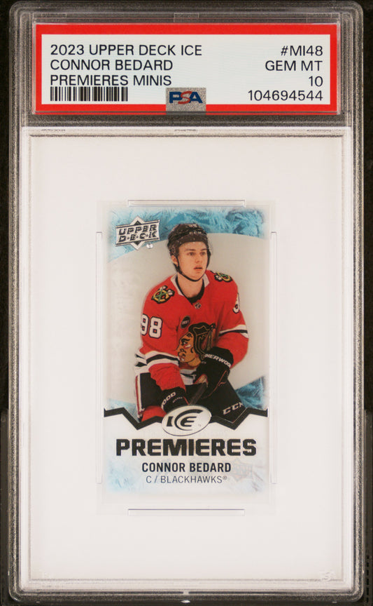 Connor Bedard 2023 Upper Deck Ice #M148 Premiers Minis PSA 10