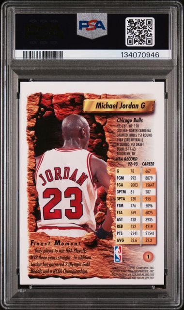 Michael Jordan 1993 Finest #1 PSA 9