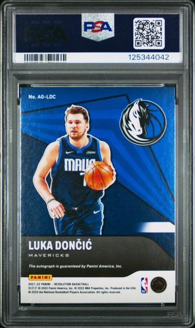 Luka Doncic 2021 Panini Revolution #AG-LDC Autographs PSA 9
