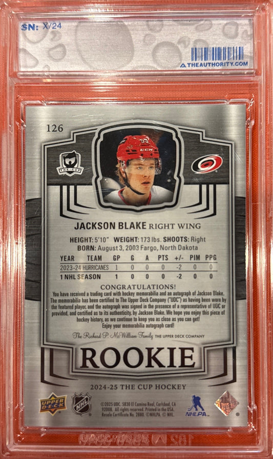 Jackson Blake 2025 The Cup Gold Foil - Rookie Auto Patch 23/24