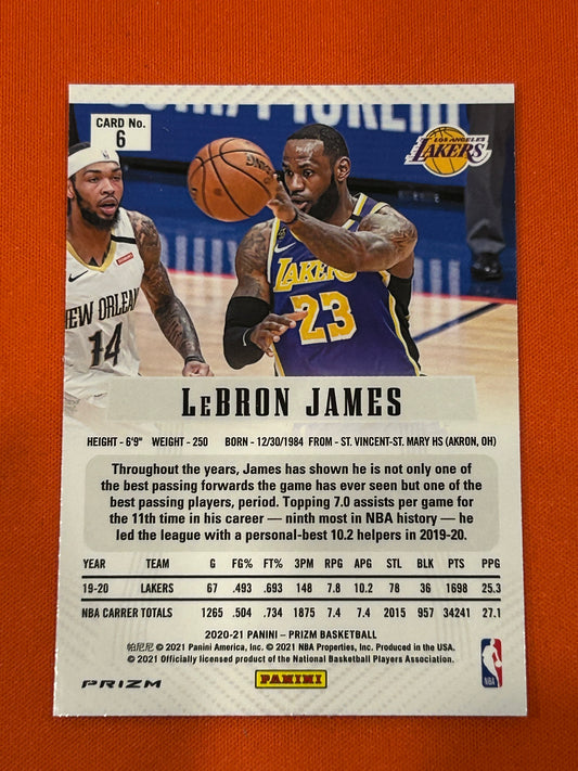 LeBron James 2020 Panini Prizm #6 Flashback Silver