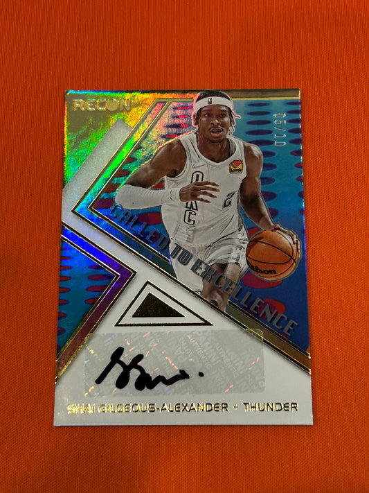Shai Gilgeous Alexander 2021 Panini Recon #CES-SGA Called To Excellence Gold Autograph 5/10
