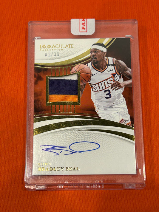 Bradley Beal 2024 Panini Immaculate Collection #PAU-BB3 Patch Autograph 1/35