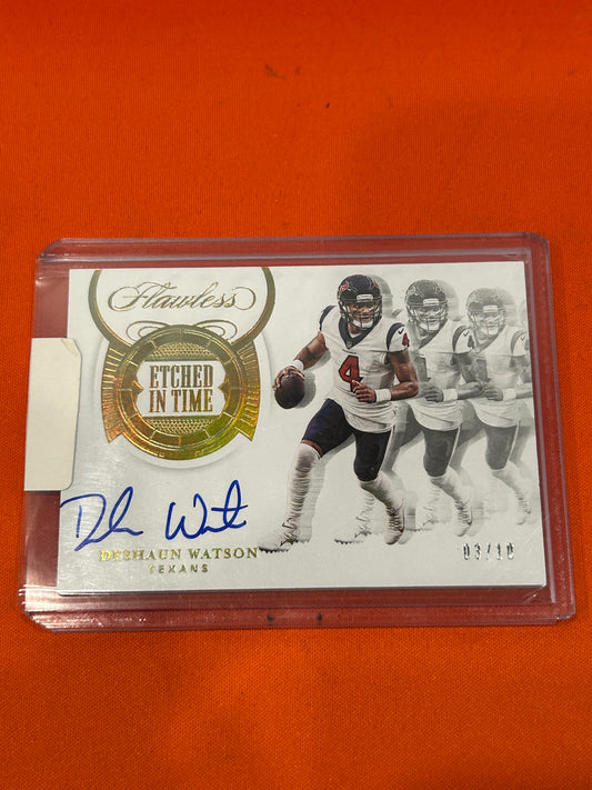 Deshaun Watson 2020 Panini Flawless #ET-DWA Etched In Time Gold Autograph 3/10