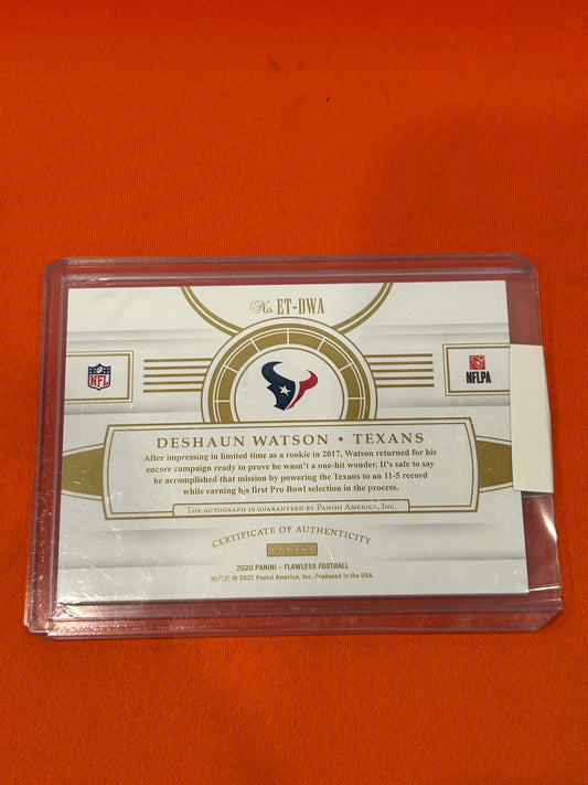 Deshaun Watson 2020 Panini Flawless #ET-DWA Etched In Time Gold Autograph 3/10