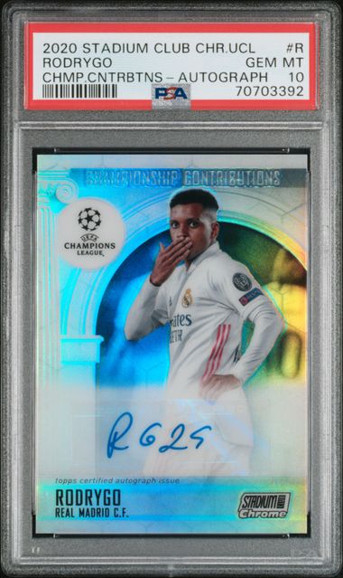 Rodrygo 2020-21 Stadium Club Chrome #R Championship Contributions Autograph PSA 10