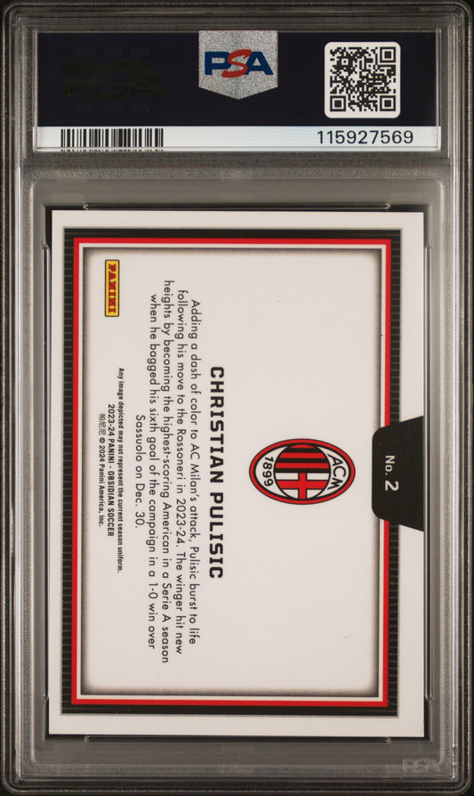 Christian Pulisic 2023-24 Obsidian #2 Black Color Blast PSA 10 SSP