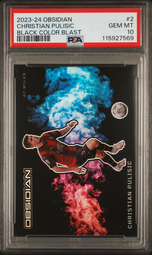Christian Pulisic 2023-24 Obsidian #2 Black Color Blast PSA 10 SSP