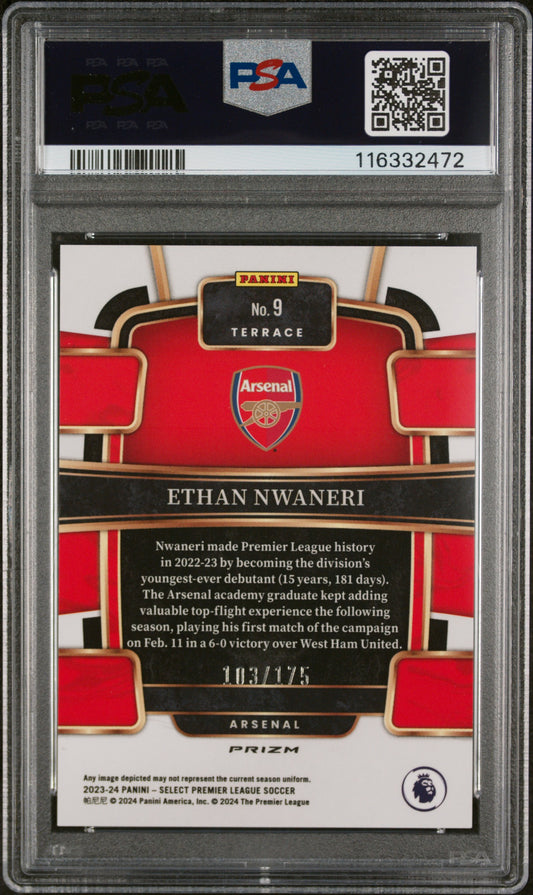 Ethan Nwaneri 2023-24 Select Premier League #9 Camo Rookie 103/175 PSA 10