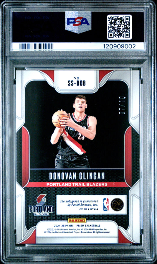 Donovan Clingan 2024 Prizm #SSDCB Sensational Signatures Gold Prizm 7/10 PSA 9