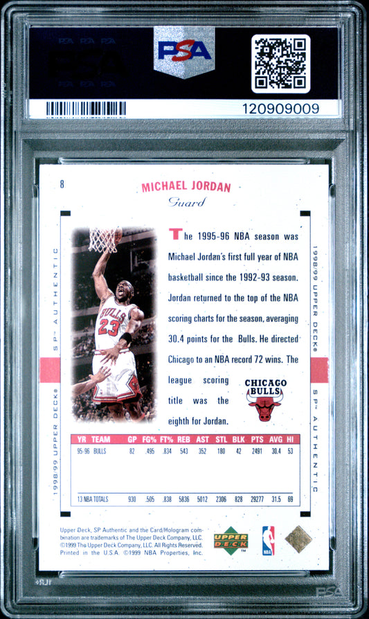 Michael Jordan 1998 SP Authentic #8 PSA 10