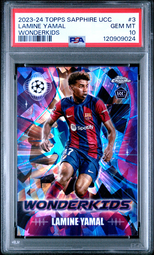 Lamine Yamal 2023-24 Sapphire UCC #3 Wonderkids PSA 10