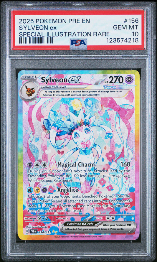 Sylveon EX 2025 Pokemon Pre English #156 Special Illustration Rare PSA 10
