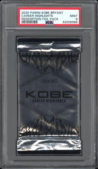 Kobe Bryant 2020 Panini Career Highlights Redemption Foil Pack PSA 9