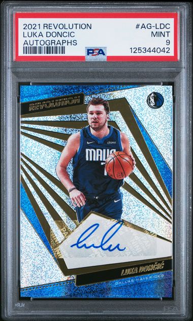 Luka Doncic 2021 Panini Revolution #AG-LDC Autographs PSA 9