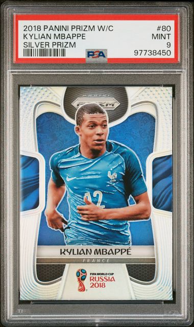 Kylian Mbappé 2018 Panini Prizm World Cup #80 Silver Prizm PSA 9
