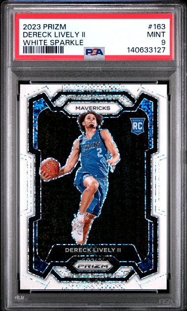 Dereck Lively II 2023 Panini Prizm #163 White Sparkle Rookie PSA 9