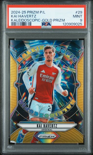 Kai Havertz 2024-2025 Prizm Premier League #29 Kaleidoscopic Gold Prizm 10/10 PSA 9
