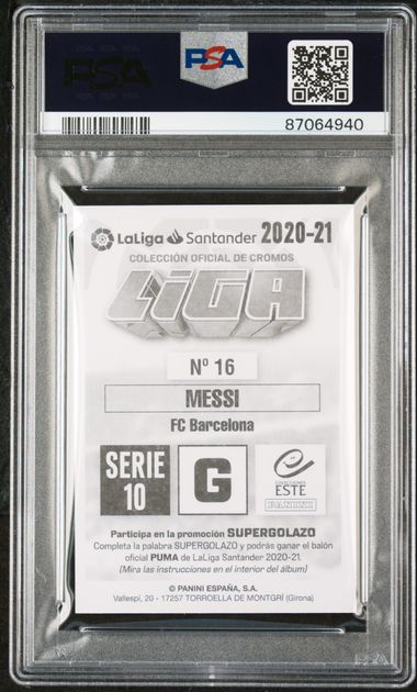 Lionel Messi 2020 Colecciones Este #16 Spanish Liga Serie 10 PSA 9