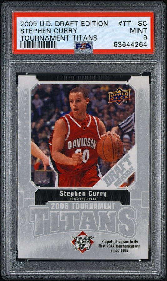 Stephen Curry 2009 Upper Deck Draft Edition #TT-SC Tournament Titans Rookie PSA 9