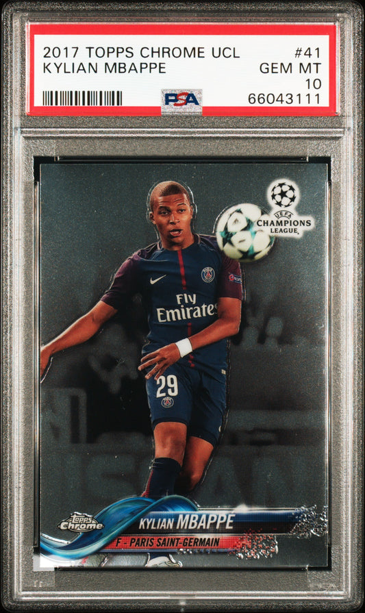 Kylian Mbappé 2017 Topps Chrome #41 Rookie PSA 10