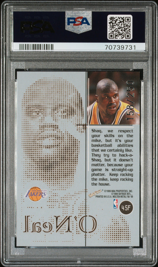 Shaquille O'Neal 1998 Skybox Molten Metal Fusion 158/250 #4SF PSA 9