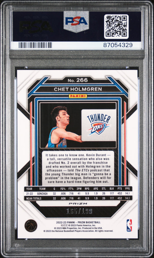 Chet Holmgren 2020 Prizm #266 Blue Prizm 165/199 PSA 10