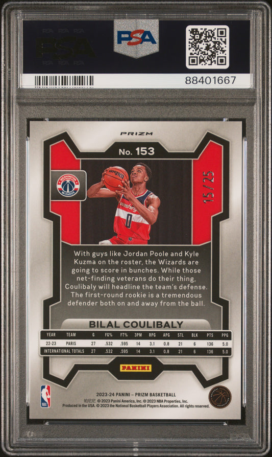 Bilal Coulibaly 2023 Prizm #153 Mojo 15/25 PSA 10