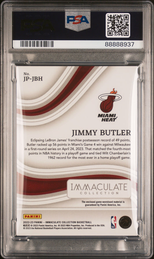 Jimmy Butler 2022 Immaculate #JPJBH JMB-Nameplate Nobility 4/6 PSA 9