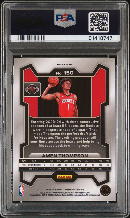 Amen Thompson 2023 Prizm #150 Rookie Silver PSA 10
