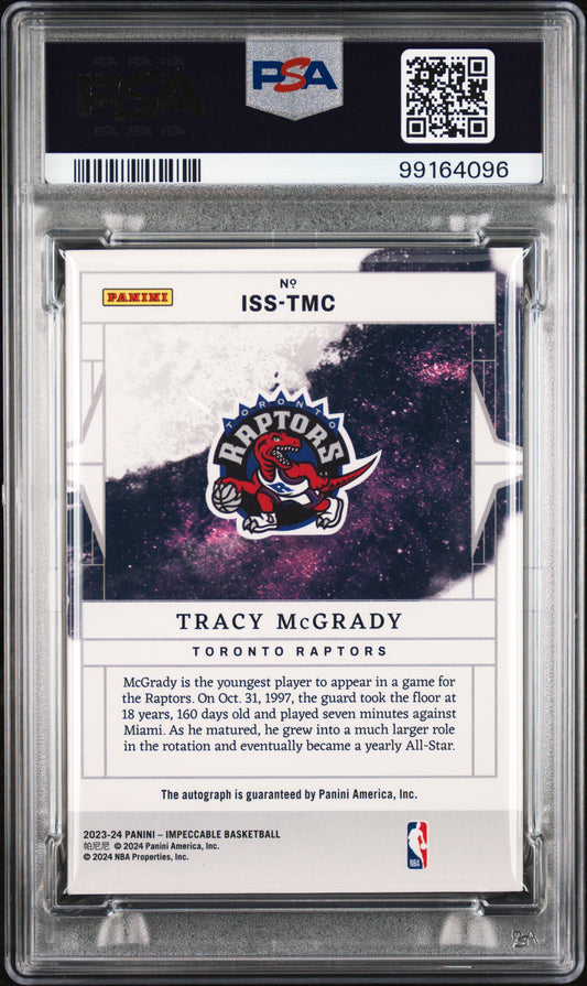 Tracy Mcgrady 2023 Impeccable #ISSTMC Impeccable Stars Signature-Platinum 1/1 PSA 7/9