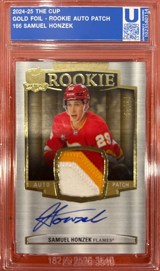 Samuel Honzek 2025 The Cup #166 Rookie Patch Auto Gold Foil 11/24