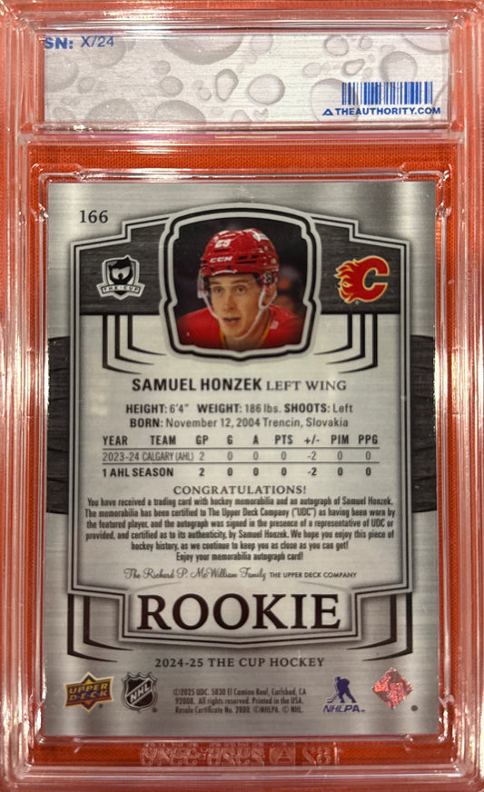 Samuel Honzek 2025 The Cup #166 Rookie Patch Auto Gold Foil 11/24