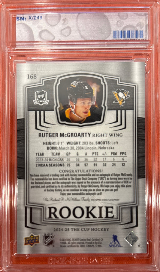 Rutger Mcgroarty 2025 The Cup #168 Rookie Patch Auto 12/249