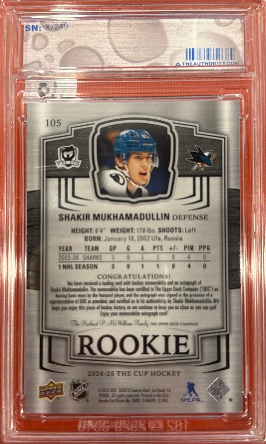 Shakir Mukhamadullin 2025 The Cup #105 Rookie Patch Auto 89/249