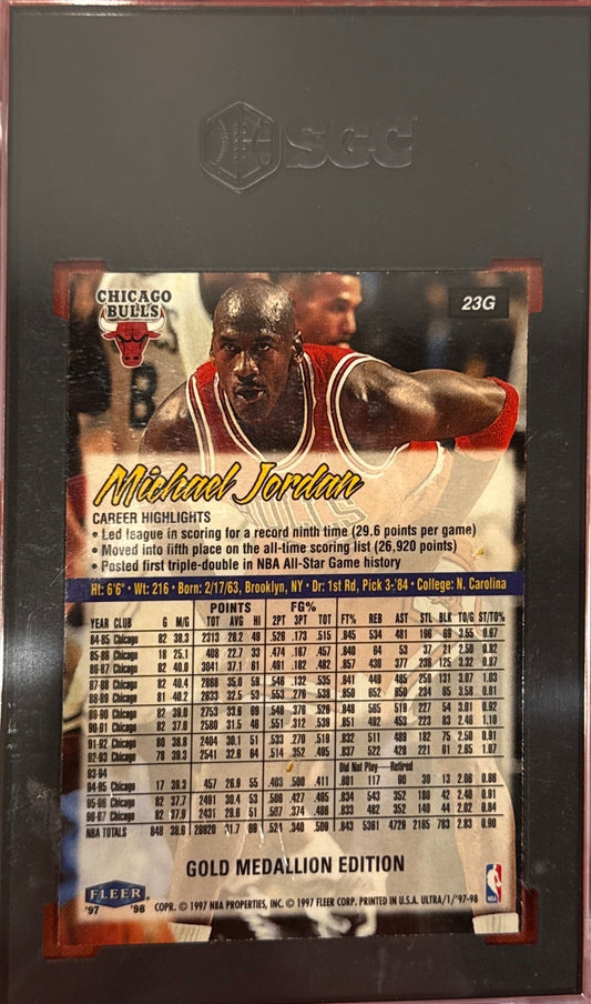 Michael Jordan 1997-98 Fleer Ultra #230 Gold Medallion SGC 9