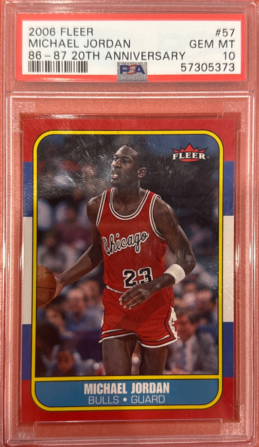 Michael Jordan 2006 Fleer #57 86-87 20th Anniversary PSA 10