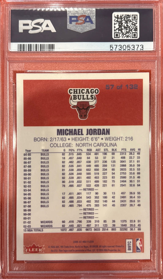 Michael Jordan 2006 Fleer #57 86-87 20th Anniversary PSA 10