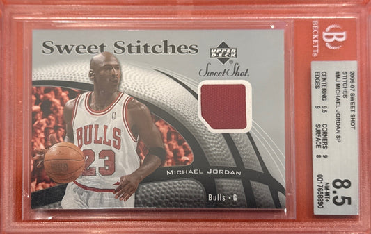 Michael Jordan 2006-07 Sweet Shot #MJ Stitches Game Used BGS 8.5