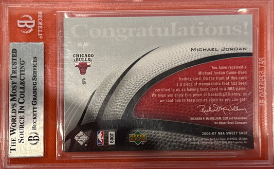 Michael Jordan 2006-07 Sweet Shot #MJ Stitches Game Used BGS 8.5