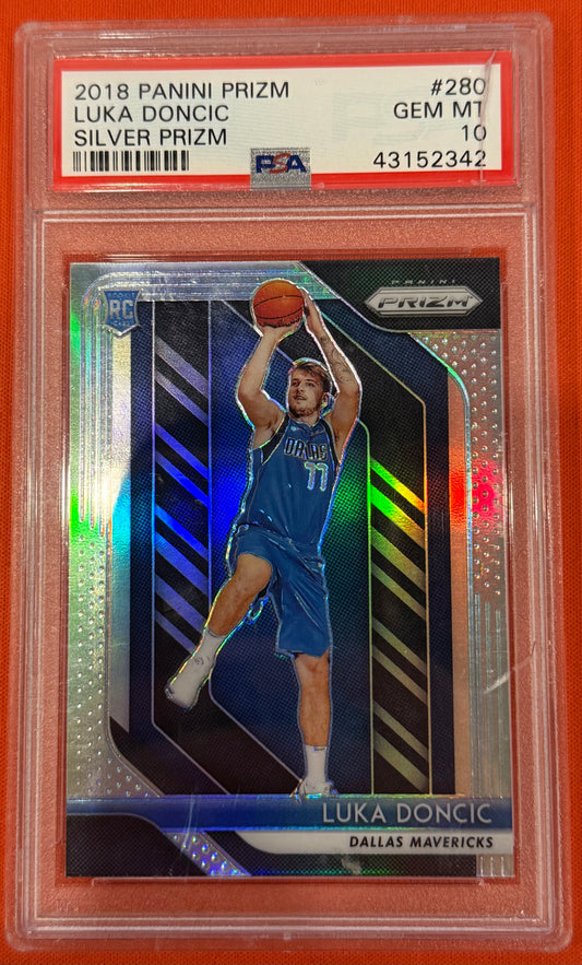 Luka Doncic 2018 Prizm Rookie #280 Silver PSA 10 (Cracked Slab)