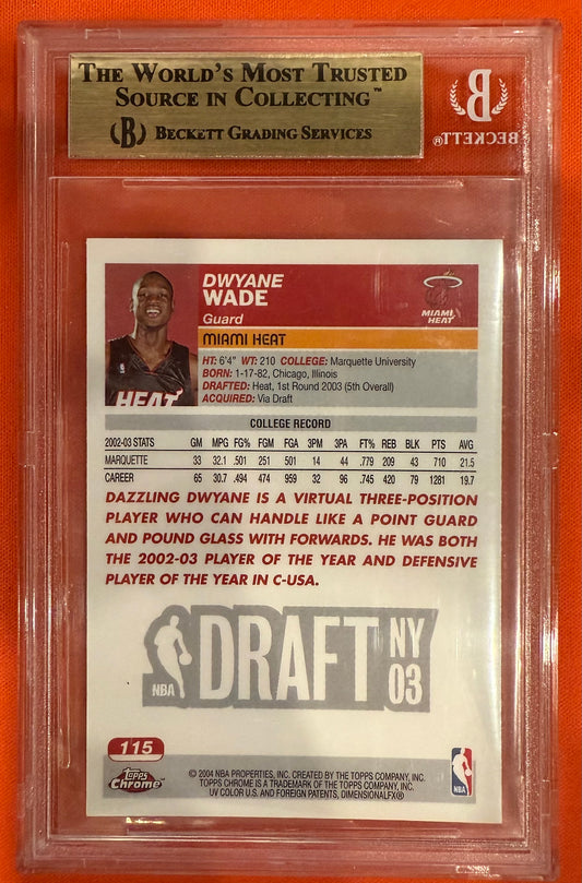 Dwyane Wade 2003 Topps Chrome #115 Rookie BGS 9.5