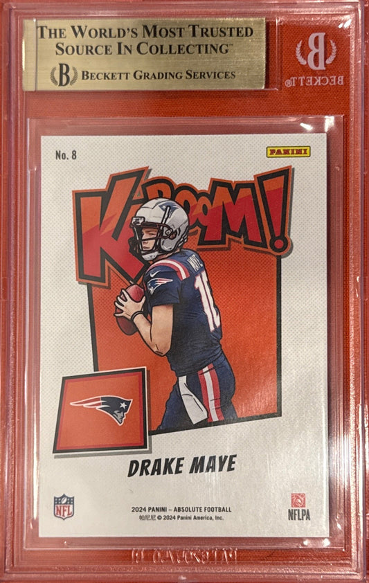 Drake Maye 2024 Absolute #8 Kaboom SSP Case Hit BGS 9.5