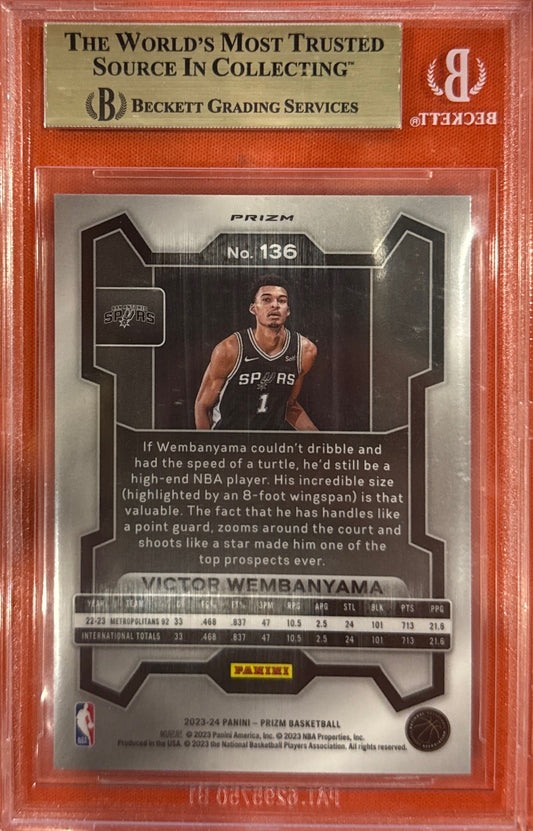 Victor Wembanyama 2023 Prizm #136 Rookie Green Prizm BGS 9.5