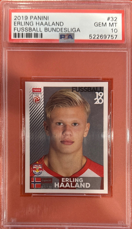 Erling Haaland 2019 Panini #32 Fussball Bundesliga PSA 10 Rookie