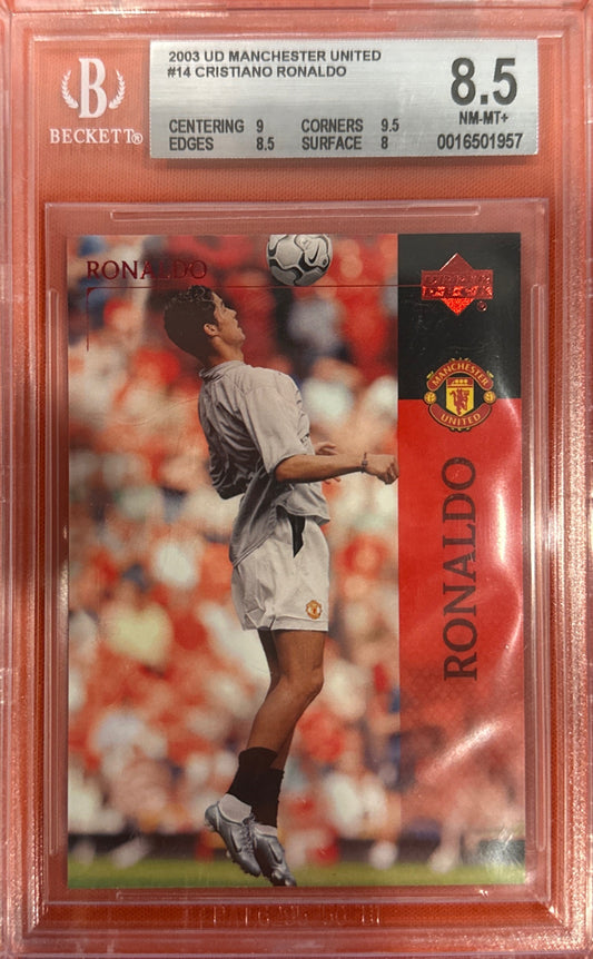 Cristiano Ronaldo 2003 UD Machester United #14 ROOKIE Bgs 8.5