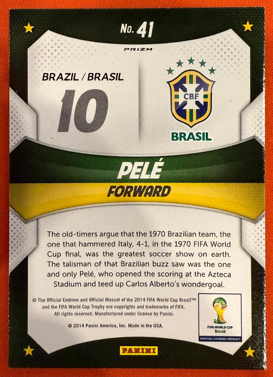 Pele 2014 World Cup Prizm #41 Red White Blue Power Plaid Prizm