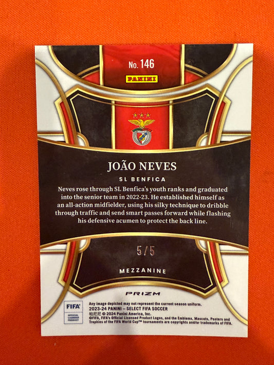 Joao Neves 2023-24 Select FIFA #146 Green Prizm 5/5