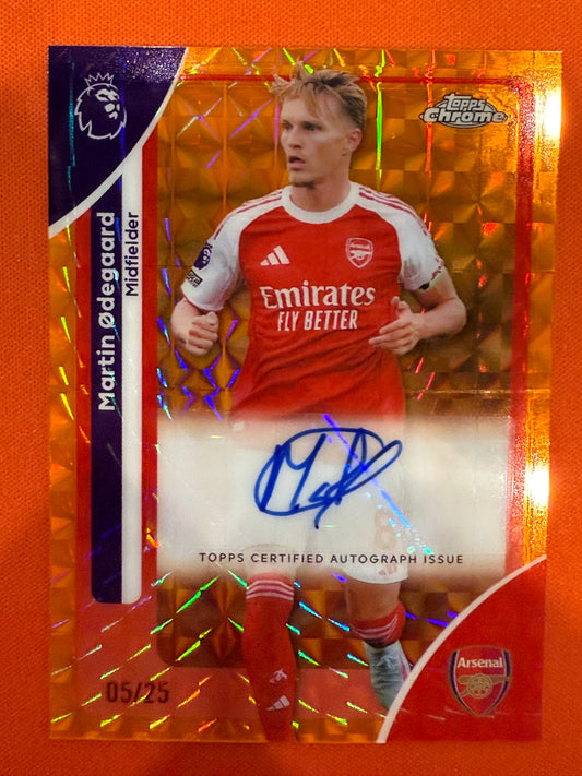 Martin Edegaard 2026 Topps Chrome Epl #CA-ME Orange Geo 5/25