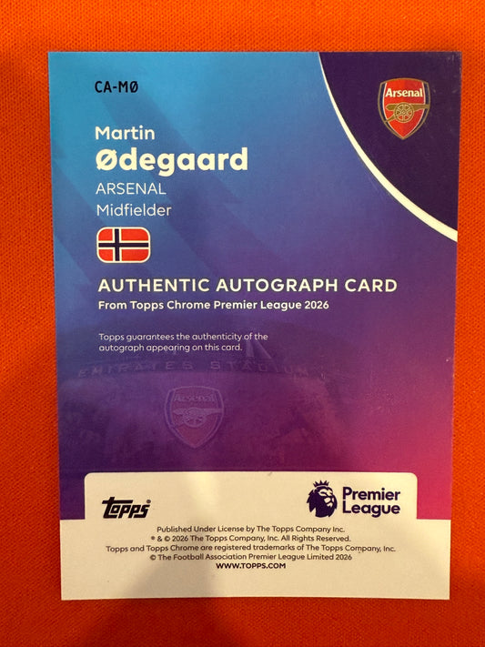 Martin Edegaard 2026 Topps Chrome Epl #CA-ME Orange Geo 5/25